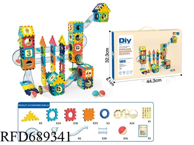 PIPE BALL BEARING BUILDING BLOCKS (185PCS)