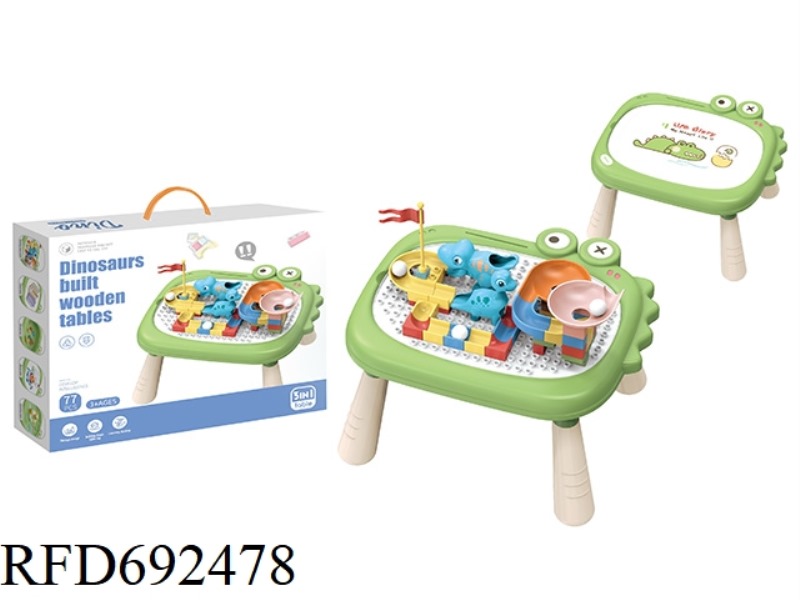 CUTE DINOSAUR BUILDING BLOCKS STUDY TABLE +77 ANIMAL SLIDE BUILDING BLOCKS