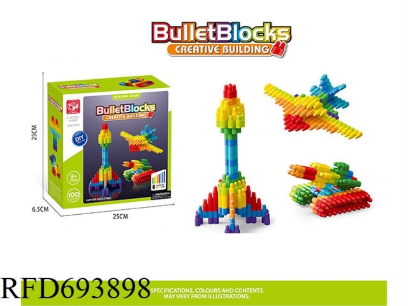 100 PIECES OF BULLET BLOCKS
