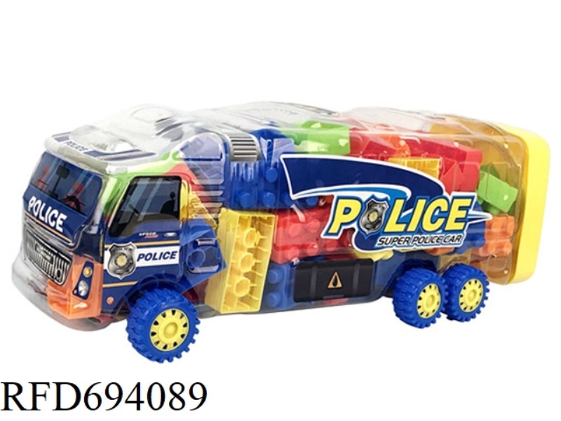 DYNAMIC POLICE CAR PUZZLE BUILDING BLOCKS MIXED IN MULTIPLE COLORS WEIGH 350 GRAMS