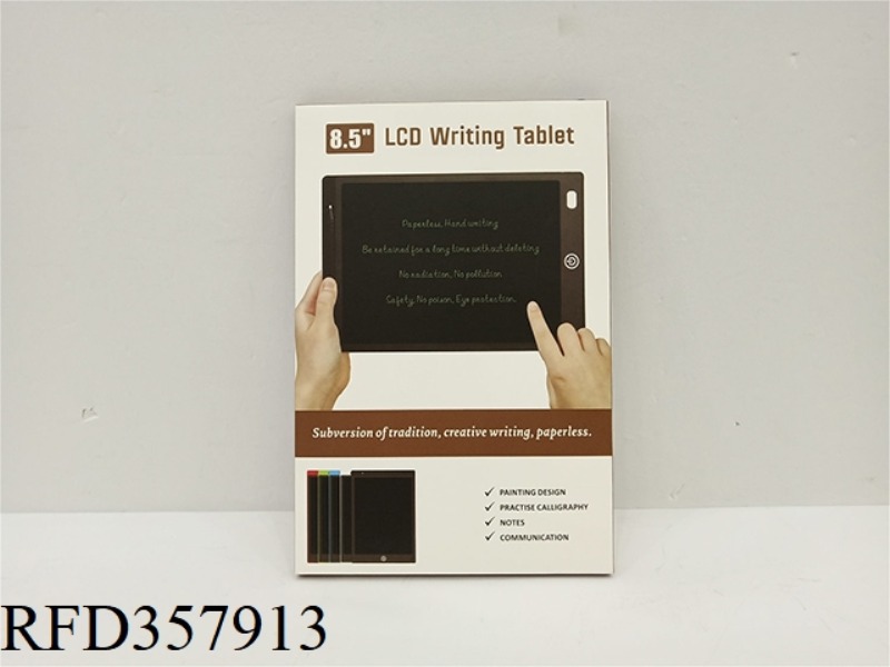 CHILDREN'S LCD SMART WRITING BOARD 8.5 INCHES (BLACK, WHITE, BLUE, RED AND GREEN)