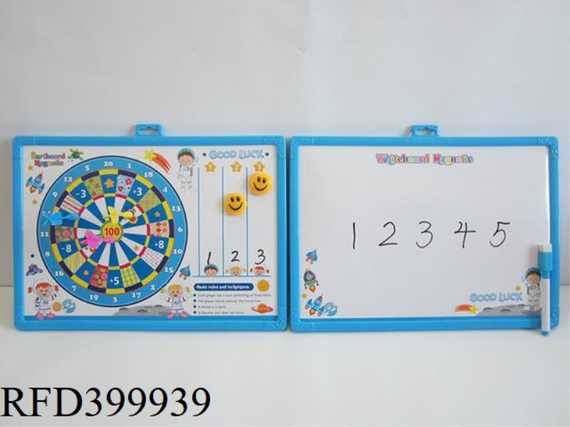 LARGE MAGNETIC DART TARGET WITH DRAWING BOARD
