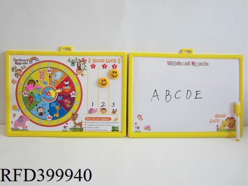 LARGE MAGNETIC DART TARGET WITH DRAWING BOARD