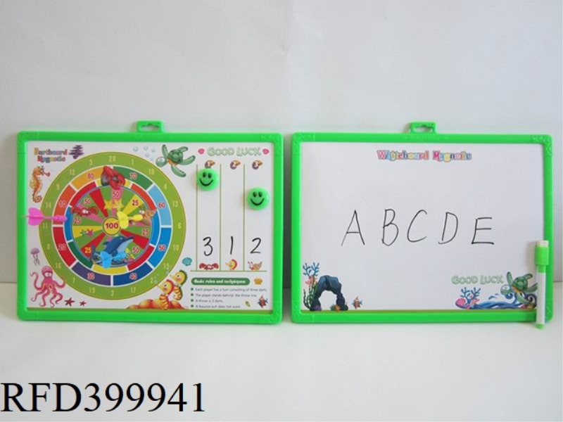 LARGE MAGNETIC DART TARGET WITH DRAWING BOARD