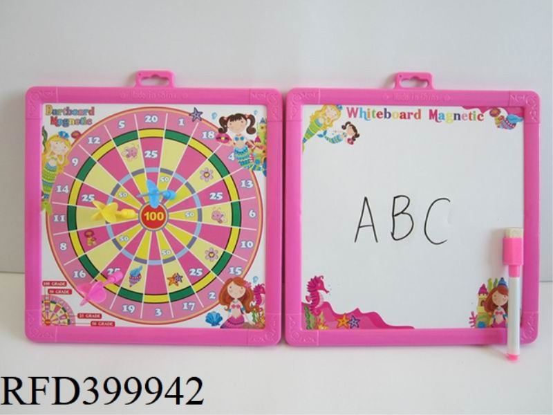 SMALL MAGNETIC DART TARGET WITH DRAWING BOARD