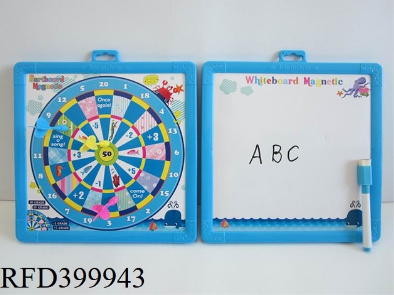 SMALL MAGNETIC DART TARGET WITH DRAWING BOARD