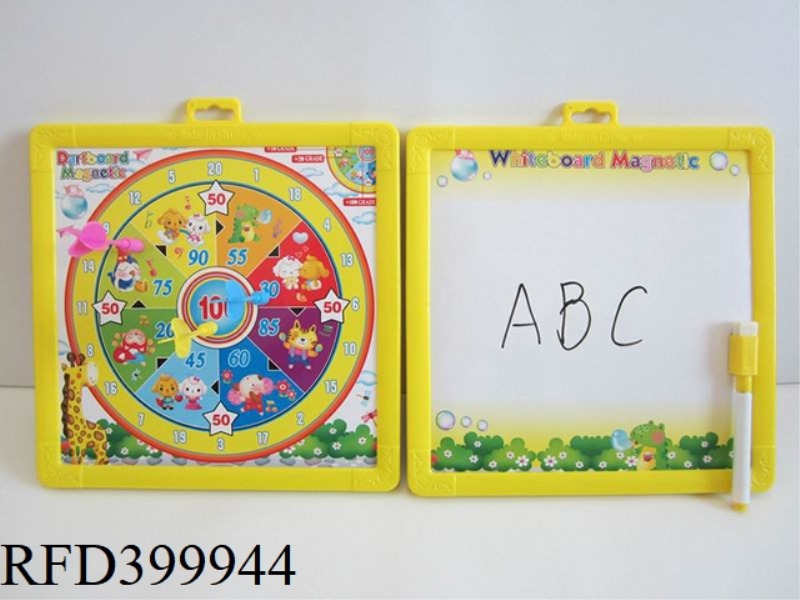SMALL MAGNETIC DART TARGET WITH DRAWING BOARD