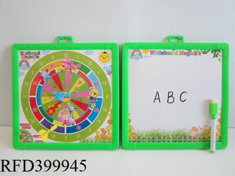 SMALL MAGNETIC DART TARGET WITH DRAWING BOARD