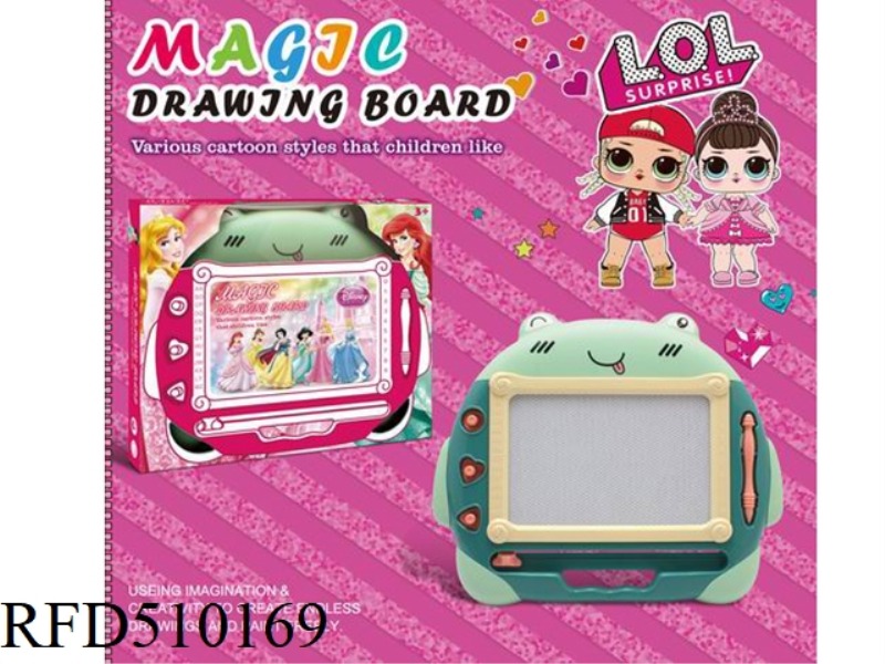 SURPRISE DOLL FROG MAGNETIC BLACK AND WHITE WRITING PAD