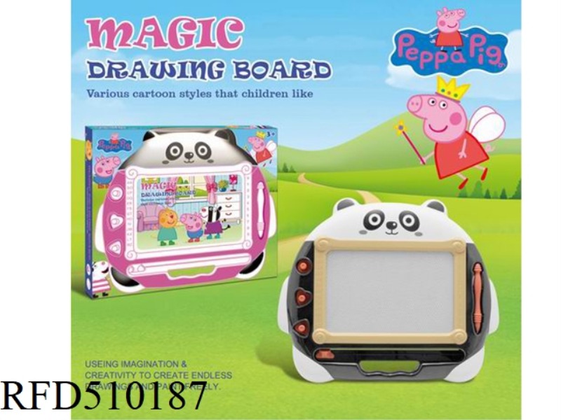 PEPPA PIG PANDA MAGNETIC BLACK AND WHITE WRITING PAD