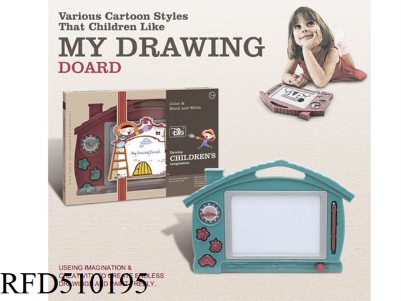 HOUSE SHAPE MAGNETIC BLACK AND WHITE WRITING PAD