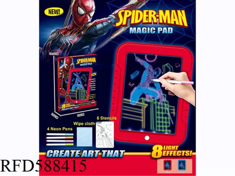 SPIDER-MAN FLUORESCENT TABLET WITH 8-COLOR LIGHTS (ENGLISH PACKAGING)