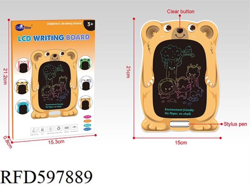 CHILDREN'S CARTOON BEAR LCD COLOR TABLET