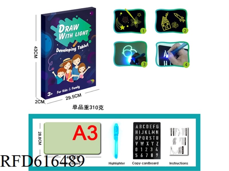 DRAW WITH LIGHT FUN FLUORESCENT DRAWING BOARD (A3)