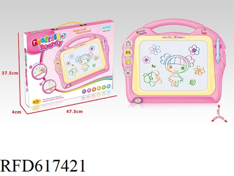 OVERSIZED CARTOON GIRL COLOR MAGNETIC WRITING PAD