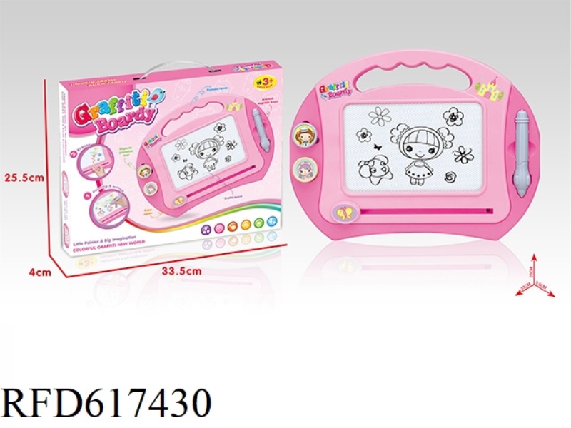 MEDIUM GIRL CARTOON BLACK MAGNETIC WRITING PAD