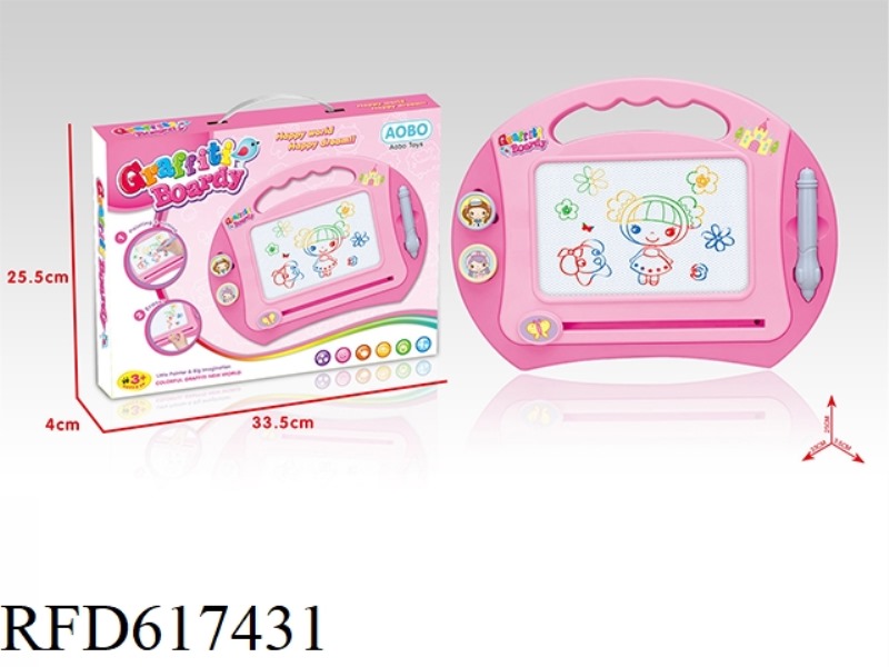 MEDIUM GIRL CARTOON COLOR MAGNETIC WRITING PAD