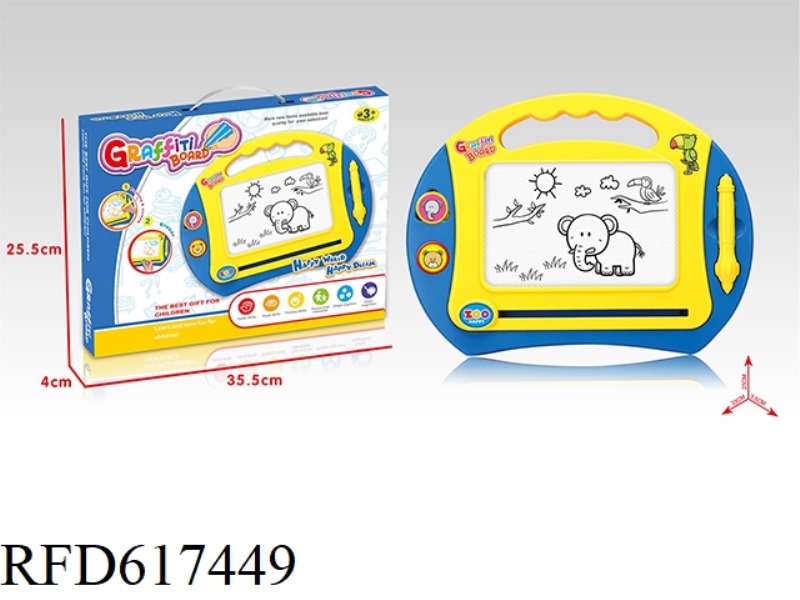 MEDIUM CARTOON ANIMAL BLACK MAGNETIC WRITING PAD