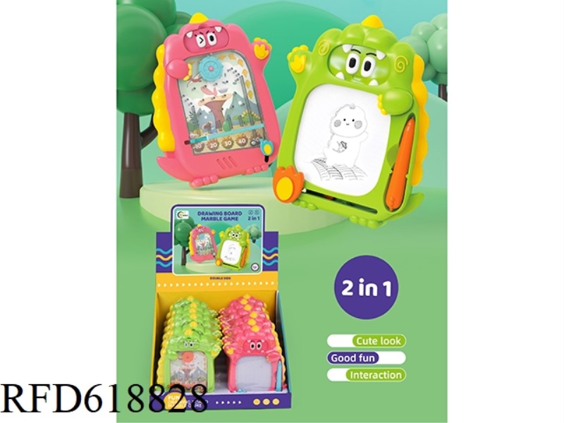 FUN 2 IN 1 TRACK PINBALL GAME +
DRAGON DRAWING BOARD 12PCS
