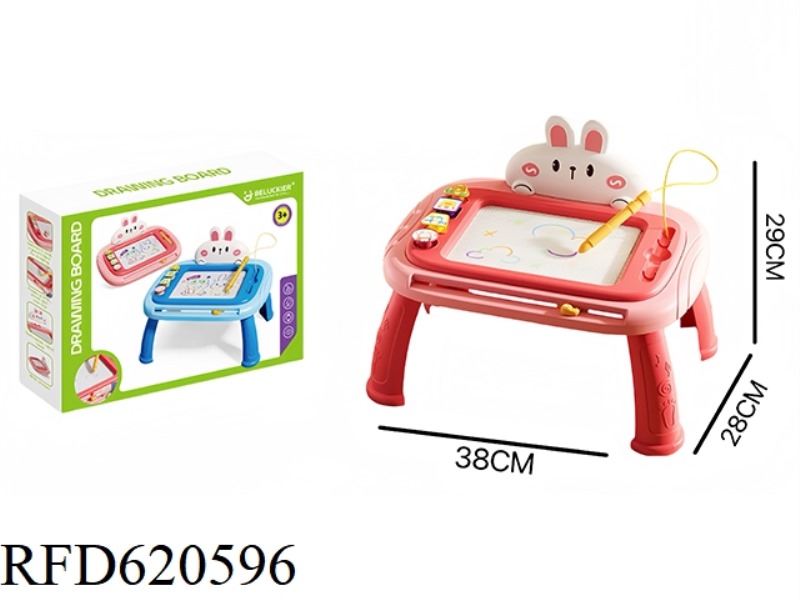 LARGE PINK RABBIT WRITING BOARD WITH LEGS