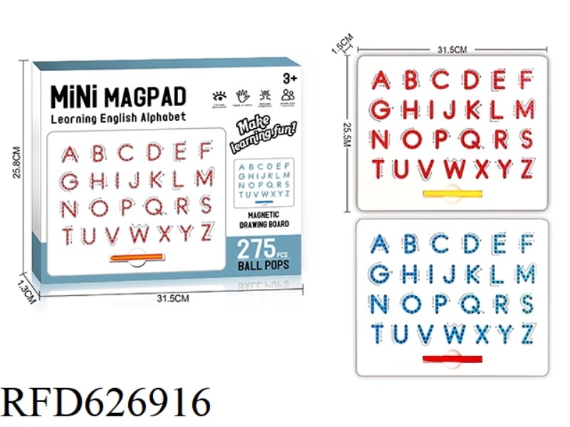 MAGNETIC PEN DRAWING BOARD (CAPITAL ENGLISH BOARD 275 BEADS)