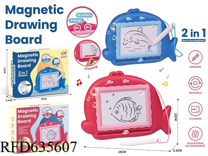 WHALE DRAWING BOARD WITH MUSIC