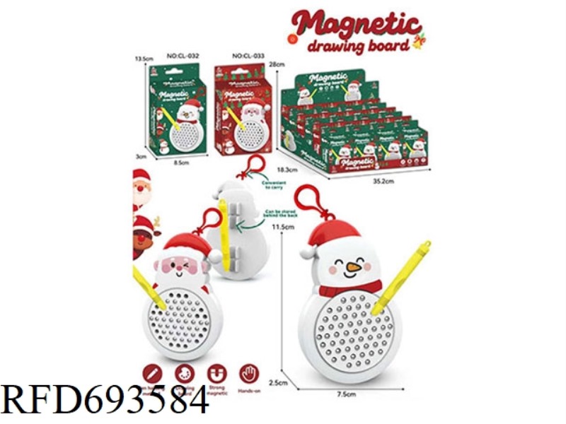 CHRISTMAS SNOWMAN MAGNETIC BEAD DRAWING BOARD MAGNETIC DRAWING BOARD (24PCS)
