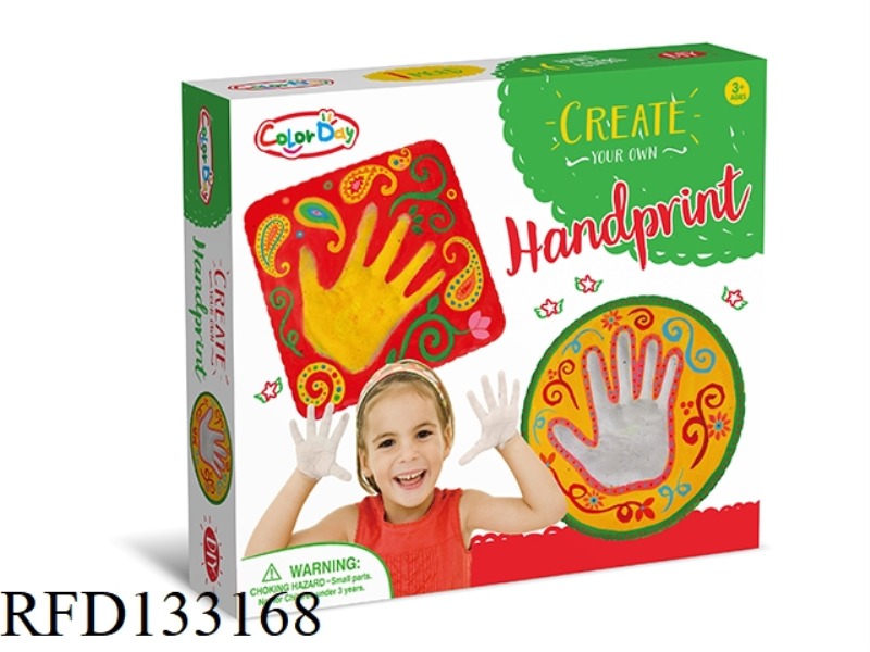 DIY PAINTED HANDPRINT PLASTER SET (ROUND)