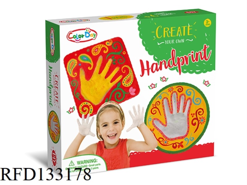 DIY PAINTED HANDPRINT PLASTER SET (SQUARE)