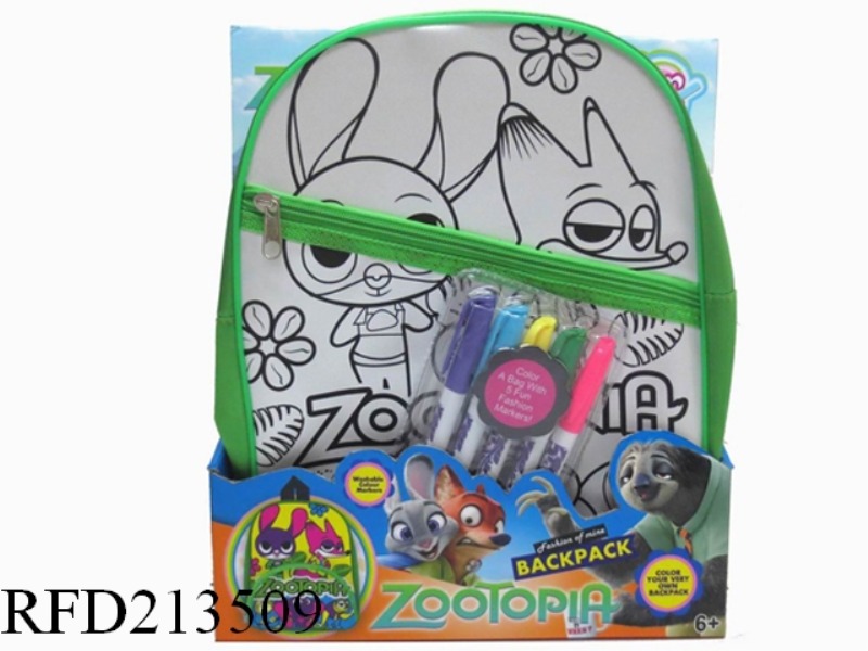 ZOOTOPIA COLORD DRAWING WATER KNAPSACK
