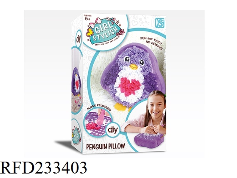 DIY MANUAL FABRICS PLUSH PENGUIN BOLSTER