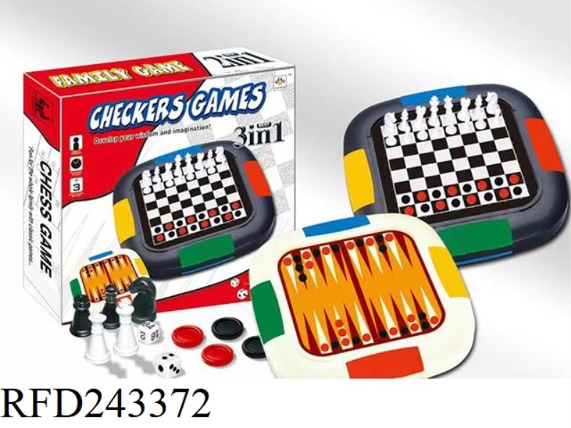 CHESS+CHECKERS(BLACK CHECKER BOARD)NONMAGNETIC