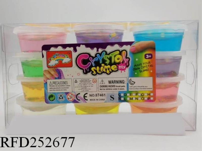 SLIME 12 COLOR BUTTERFLY CRYSTAL MUD