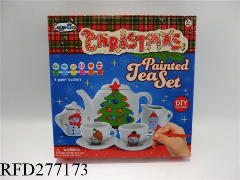 DIY PAINTED GRAFFITI TEAPOT CHRISTMAS SET