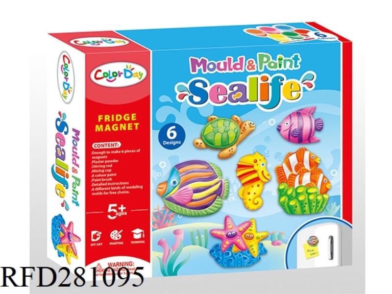 DIY PLASTER PAINTED TOY FRIDGE MAGNET-OCEAN