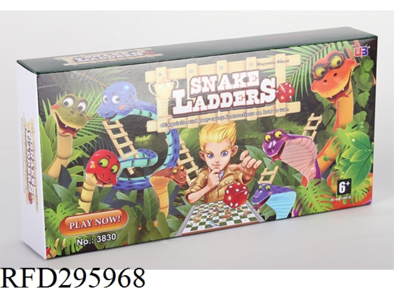 FOLDING MAGNETIC SNAKE LADDER CHECKERS