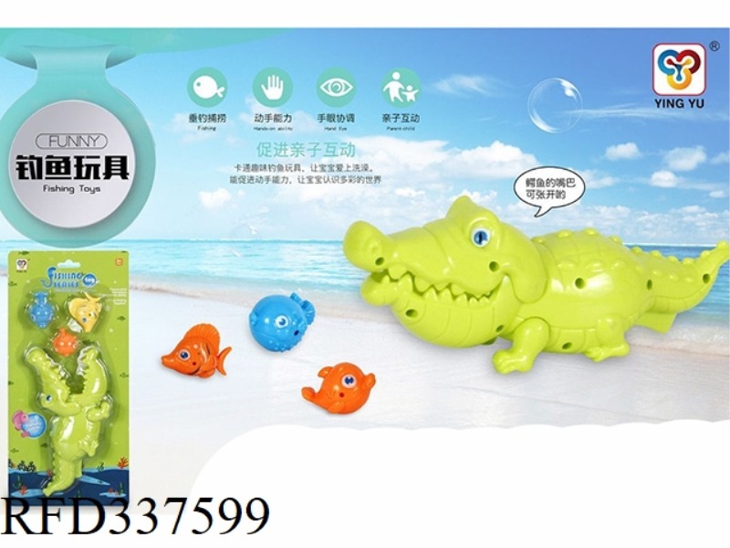 CROCODILE EATING FISH AND PLAYING IN WATER SUIT