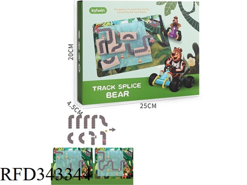 RACING BEAR WOOD BLOCK STITCHING
