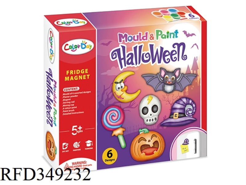 DIY PLASTER PAINTED TOY REFRIGERATOR MAGNET-HALLOWEEN
