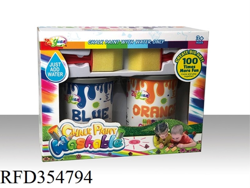 WASHED CHALK PAINT 2 PCS (BLUE, ORANGE)