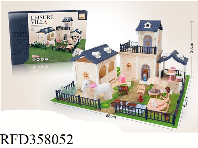 DIY SELF-ASSEMBLED STABLES VILLA SCENE LEISURE CABIN