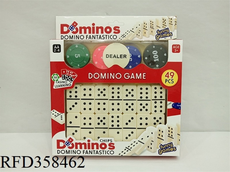 DOMINO CARDS WITH 20 CHIPS