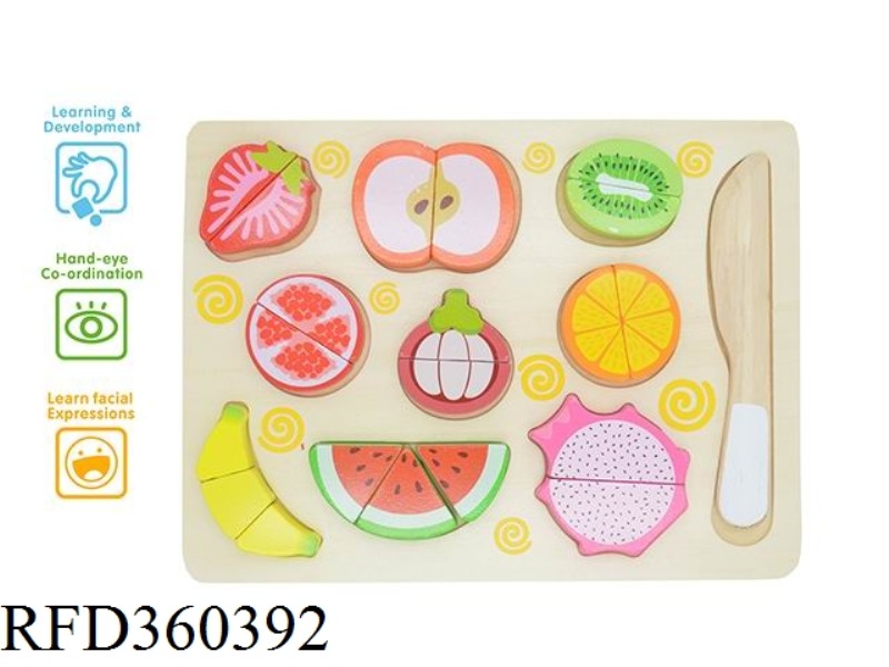 THE FRUIT IS CUT AND HAPPY
