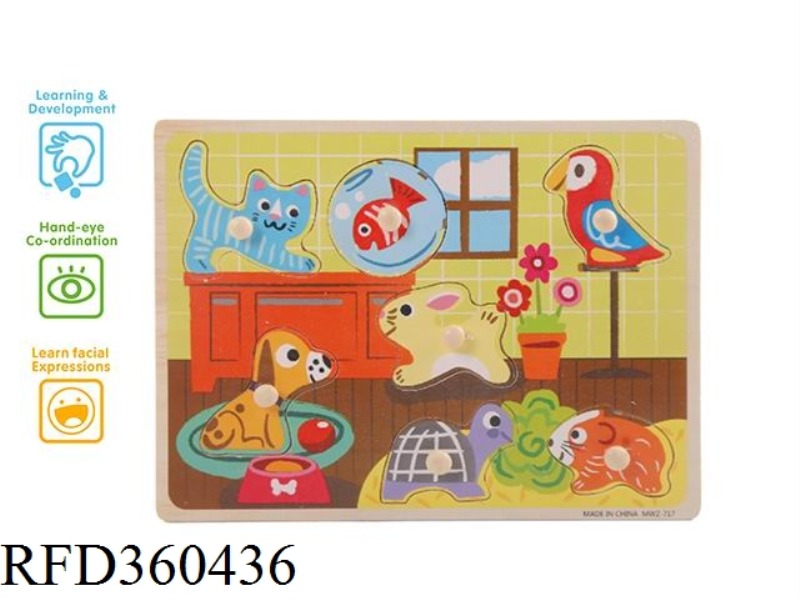 PET WOODEN NAIL HAND GRASPING PUZZLE