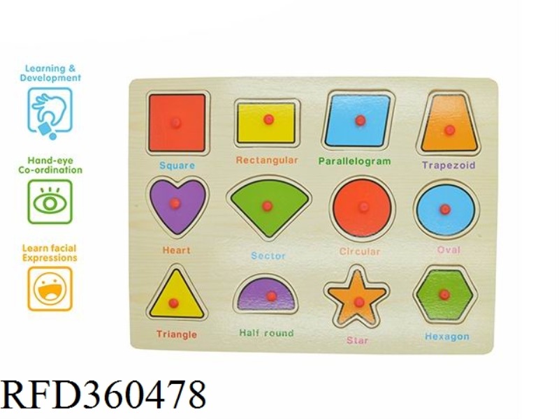 SHAPE LEARNING PAIR BOARD (PLASTIC NAIL)