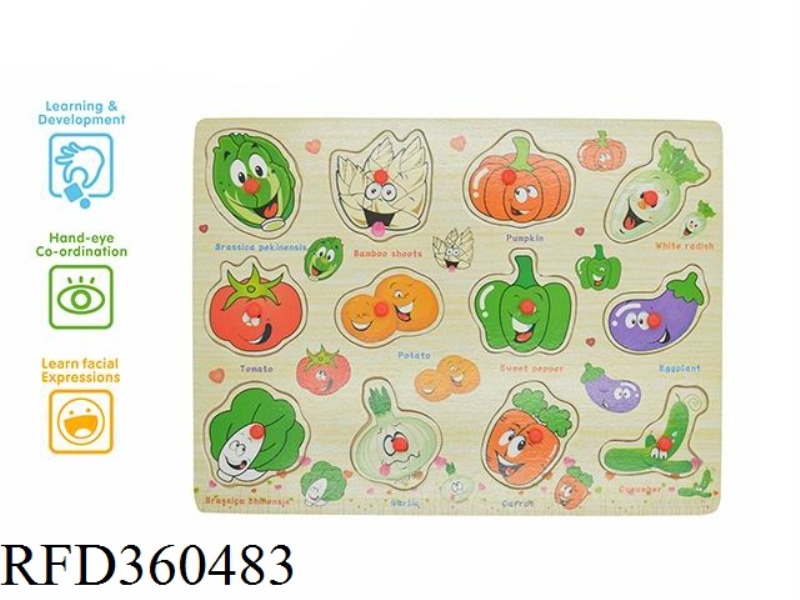 CARTOON VEGETABLE LEARNING BOARD (PLASTIC NAIL)