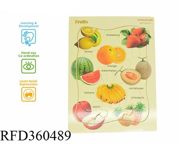 12 PIECES OF FRUIT PUZZLE