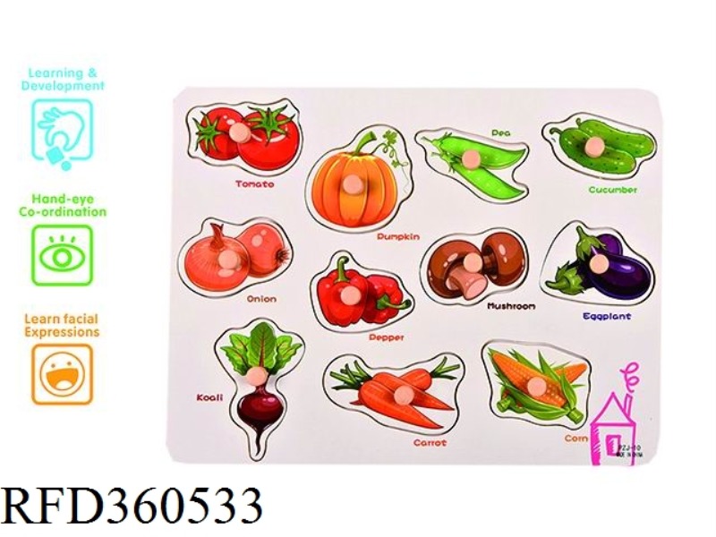 VEGETABLE COGNITIVE HAND PUZZLE (PLASTIC NAIL)