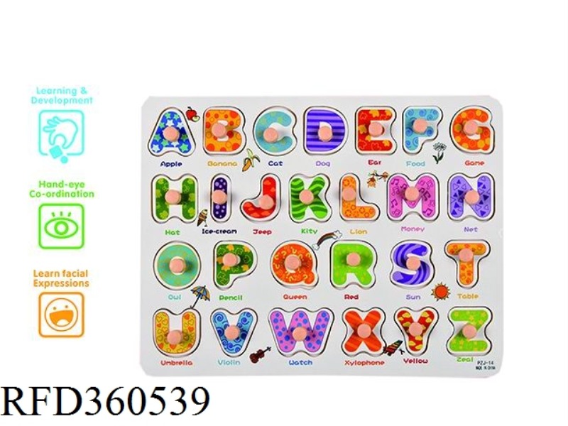 CAPITAL LETTERS COGNITION HAND PUZZLE (PLASTIC NAIL)