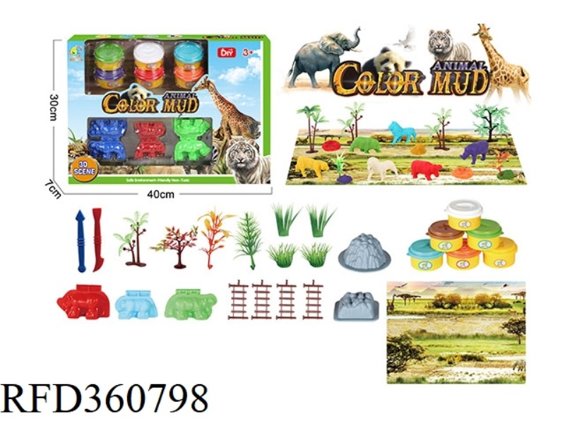 WINDOW BOX ANIMAL SCENE COLOR MUD SET (6 BOTTLES 1 OZ)
